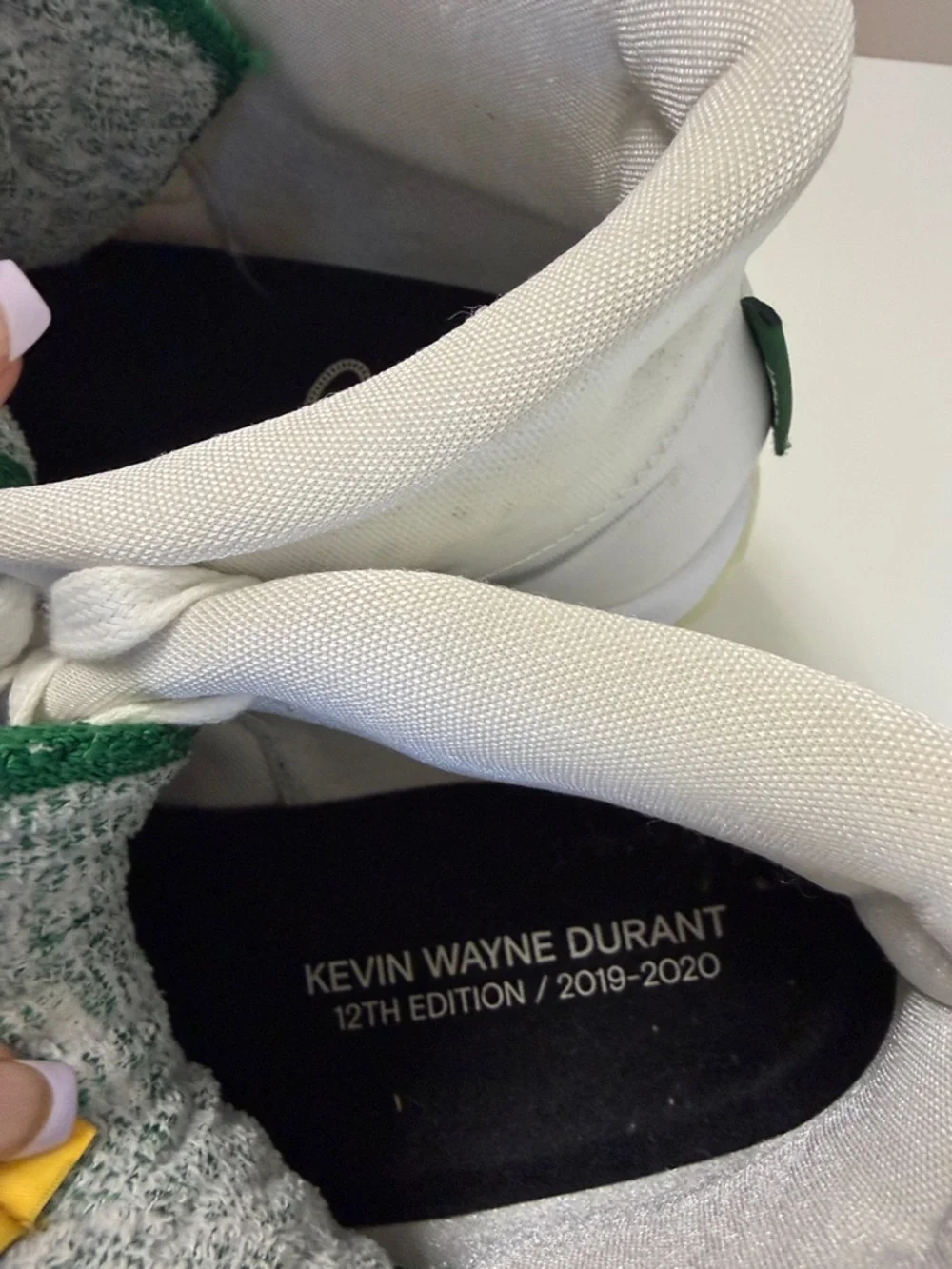 Nike Zoom KD 12 White Wolf Grey Green Basketball Shoes Men’s Size 9